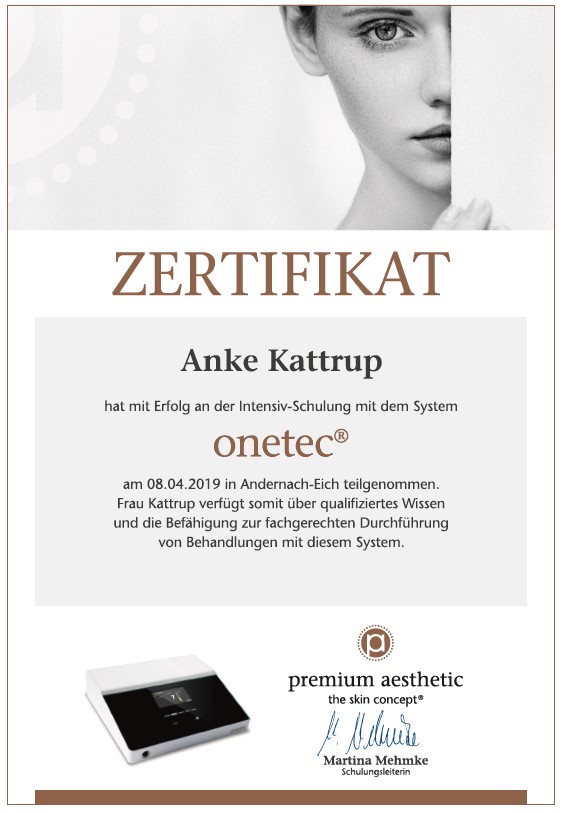 OneTec Zertifikat Anke Kattrup